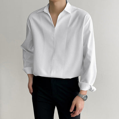 Relaxed Fit Men's V Neck Casual Shirt