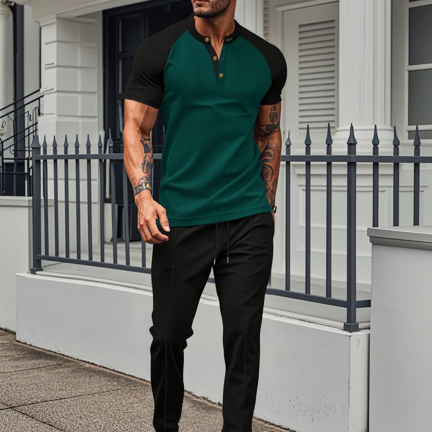 Men's Short Sleeve Slim Fit Casual Shirt - Nocini