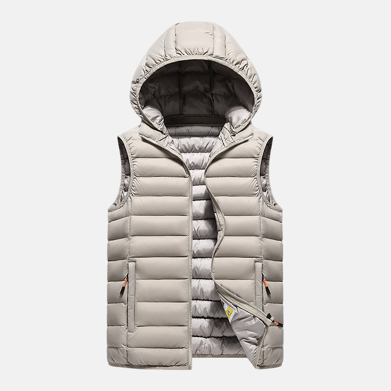 Warm Padded Men's Hooded Vest Jacket