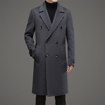 Classic Double Breasted Wool Mens Overcoat - Nocini