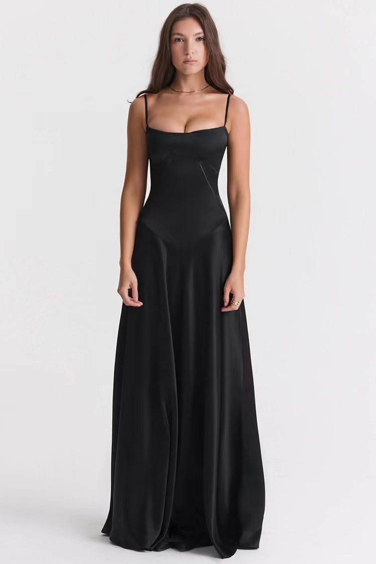Elegant Women's Long Satin Evening Gown
