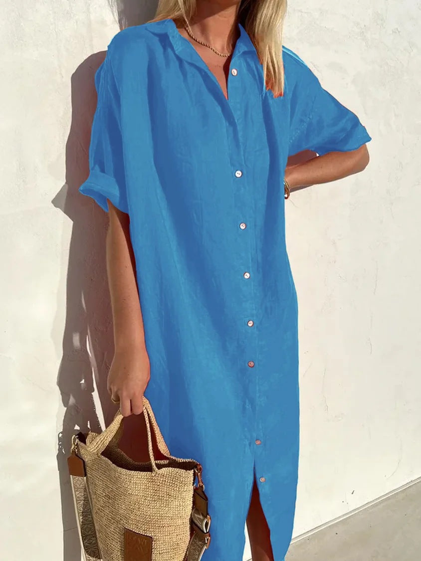 Casual Cotton Short Sleeve Dress