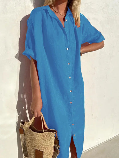 Casual Cotton Short Sleeve Dress