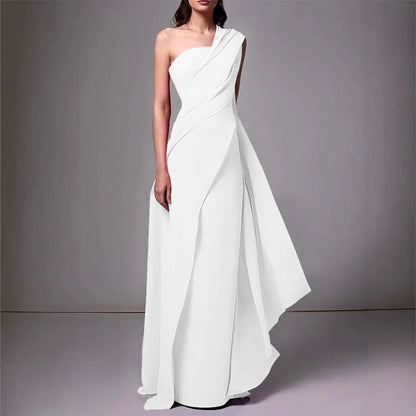 Long Sleeve Formal Gown One Shoulder Slim Fit Dress - Nocini
