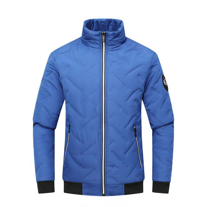 Slim Fit Men's Quilted Jacket with Zip Pockets