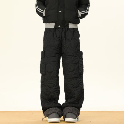 Comfortable Quilted Wide Leg Pants