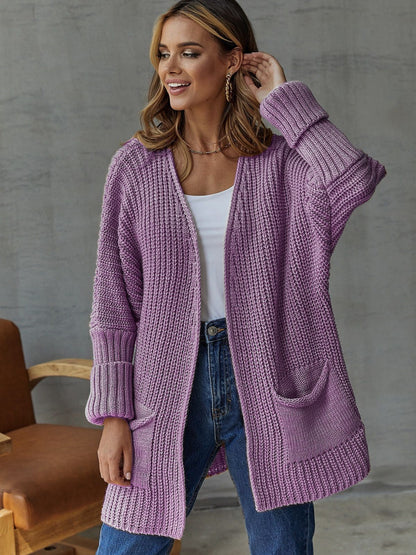 Cozy Oversized V-Neck Women's Cardigan Sweater