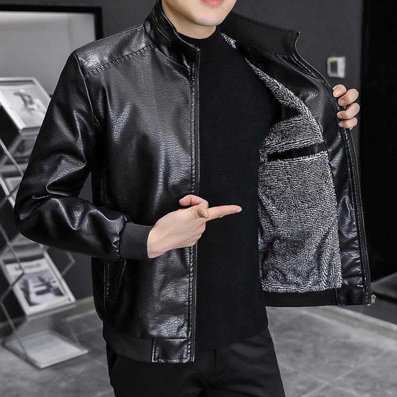 Men's Slim Fit Zip Jacket with Stand Collar - Nocini