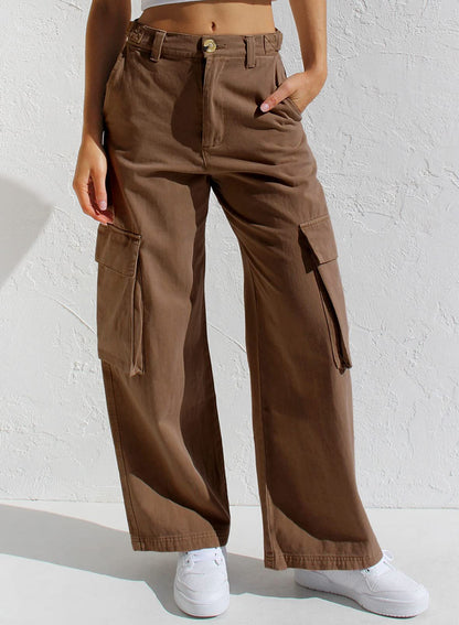 Fashionable Womens High Waisted Cargo Pants