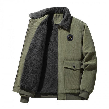 Relaxed Fit Corduroy Mens Jacket with Button Front