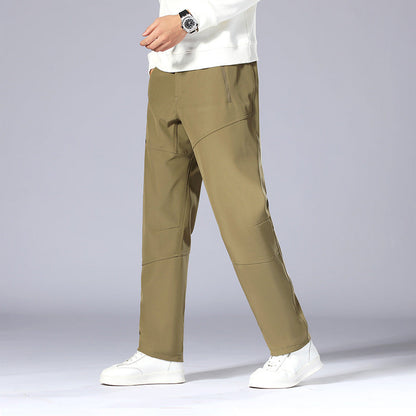 Comfortable Mens Cargo Pants Relaxed Fit Zip Pockets