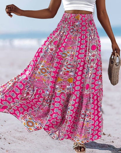 Comfortable Floral Strapless Midi Dress for Women