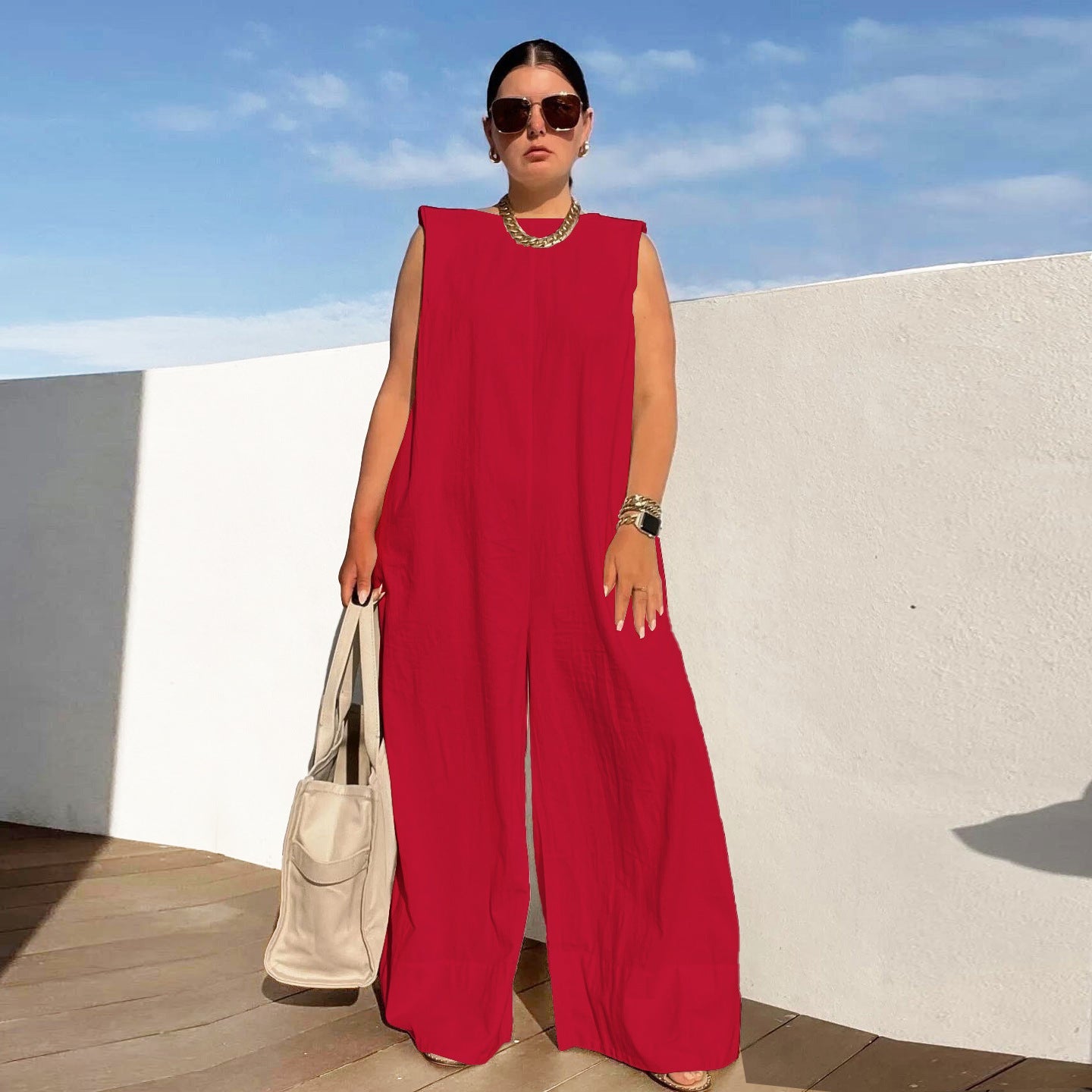 Comfortable Loose Fit Sleeveless Jumpsuit