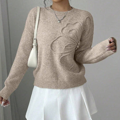 Soft Floral Crew Neck Women's Sweater - Nocini
