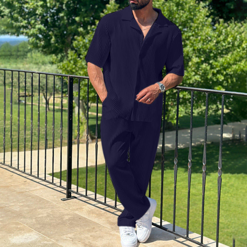 Casual Sports Set - Loose Fit Shirt and Pants