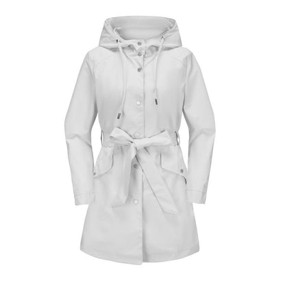 Casual Water-Repellent Ladies Trench Coat with Hood
