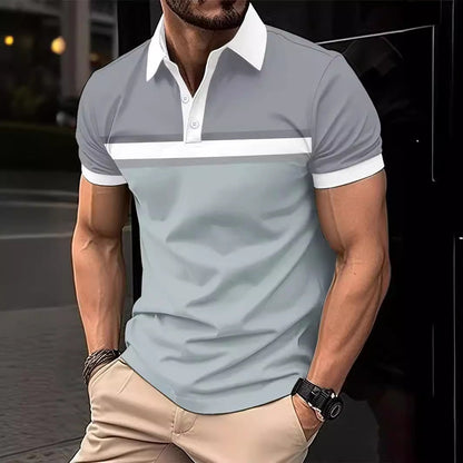 Slim Fit Striped Polo Shirt for Men