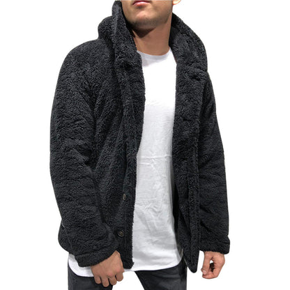 Men's Casual Hooded Fleece Jacket