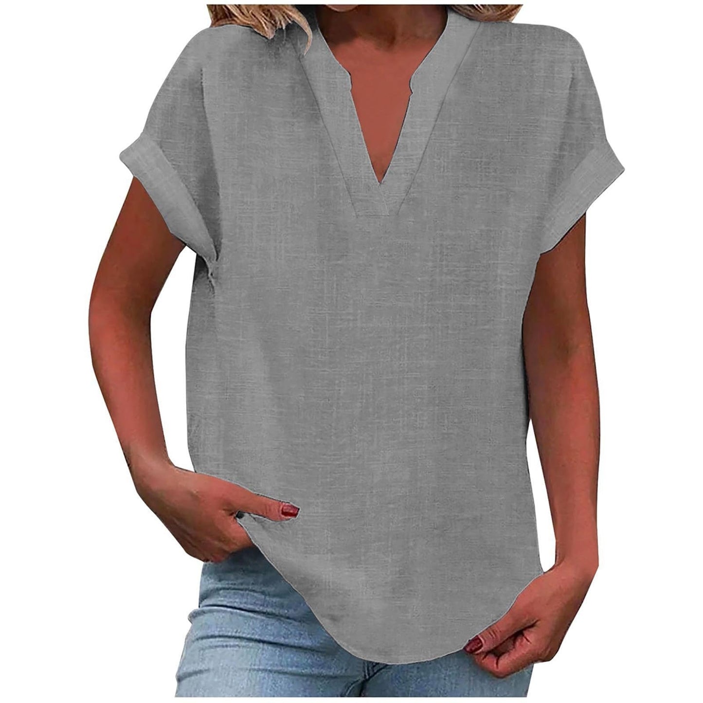 Casual V Neck Women's Blouse
