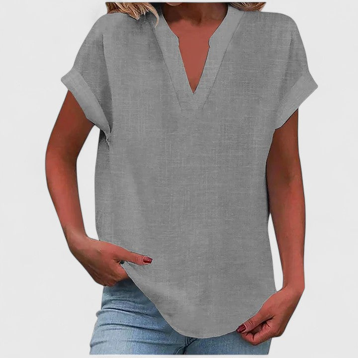 Elegant V-Neck Top for Women's Daily Wear