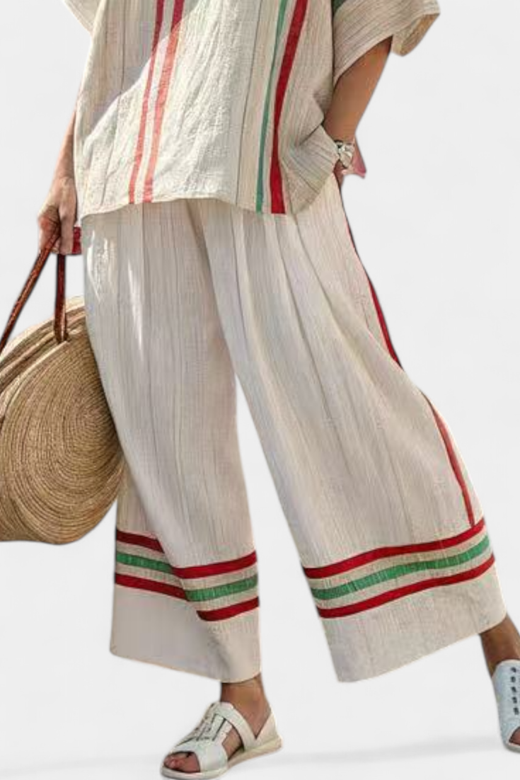 Truvane | Cozy Chic Print Top & Relaxed Fit Trousers