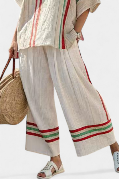 Truvane | Cozy Chic Print Top & Relaxed Fit Trousers
