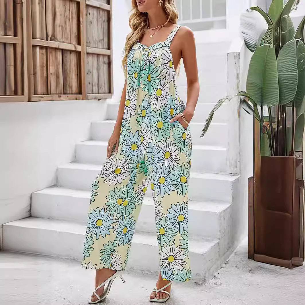 Comfortable Women's Sleeveless Wide Leg Jumpsuit
