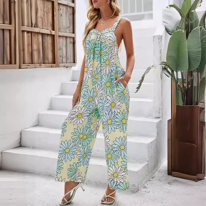 Comfortable Women's Sleeveless Wide Leg Jumpsuit