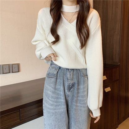 Colorful V-Neck Pullover Sweater