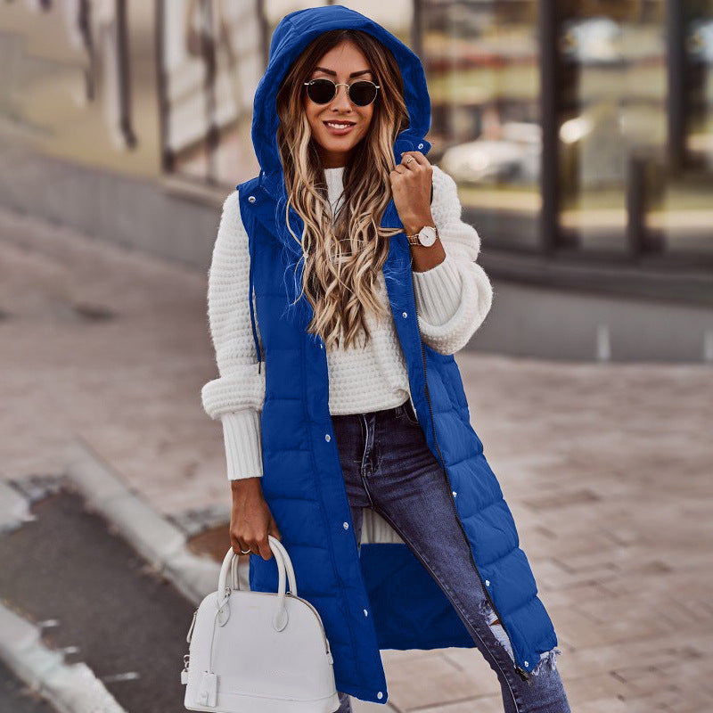 Warm Quilted Women's Hooded Vest