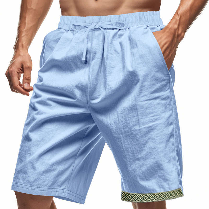 Relaxed Fit Linen Shorts with Adjustable Waistband