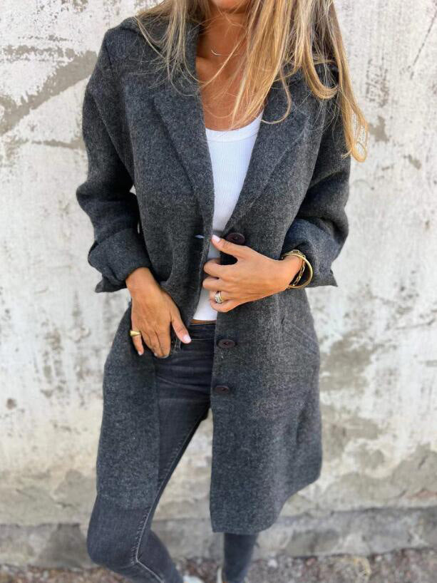 Classic Wool Blend Overcoat for Women