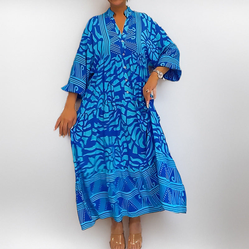 Relaxed Fit Casual Print Dress for Women