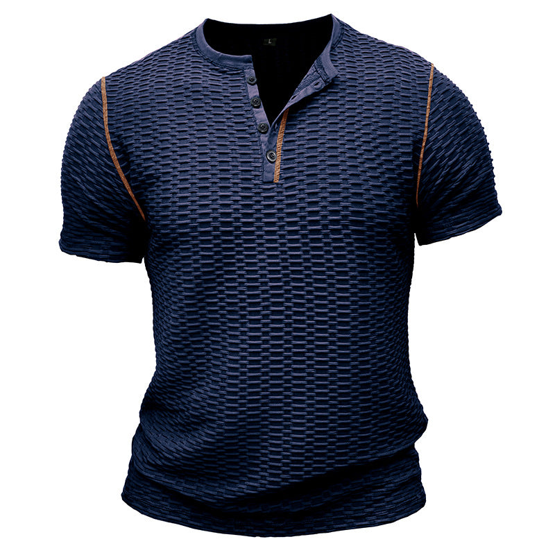 Men's Slim Fit Textured Short Sleeve T-Shirt
