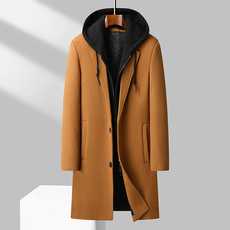 Warm Hooded Wool Men's Winter Coat