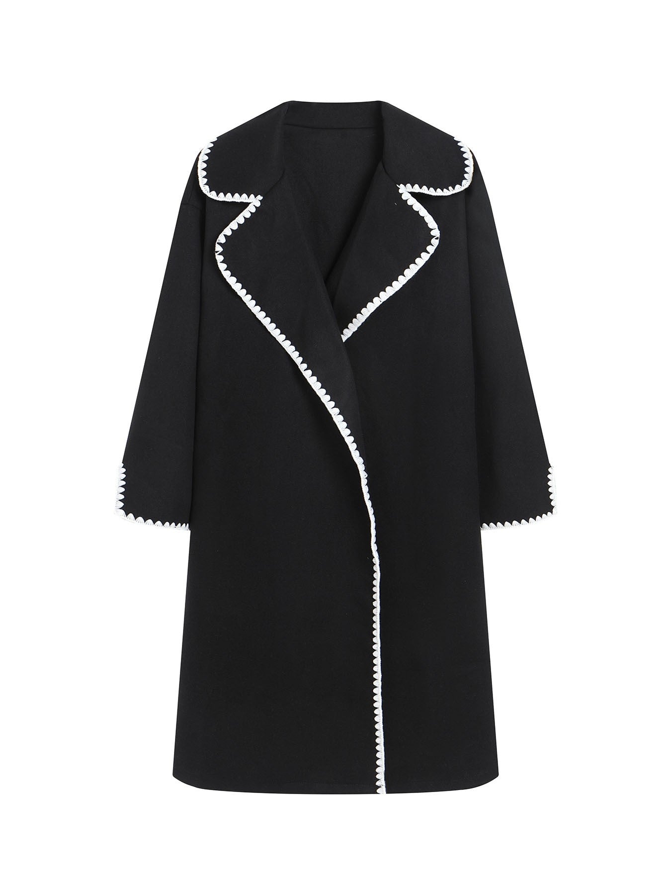 Relaxed Fit Women's Open Front Wool Jacket - Nocini
