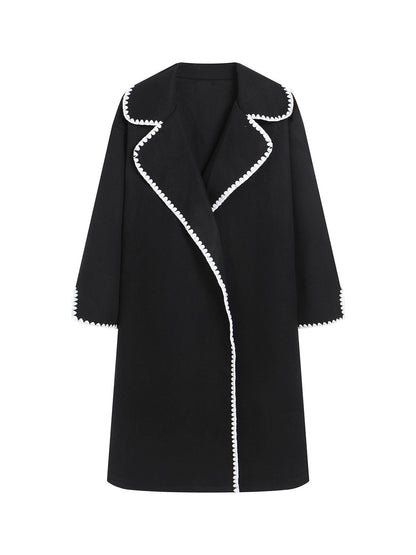 Relaxed Fit Women's Open Front Wool Jacket - Nocini