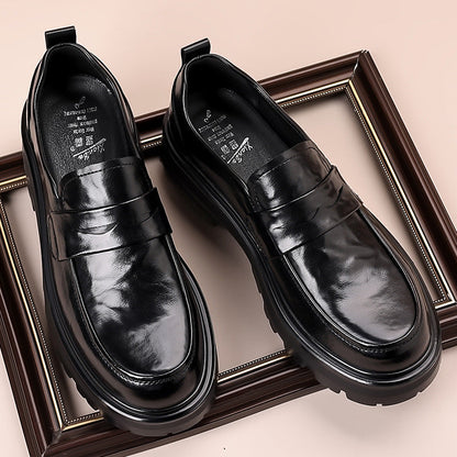Classic Men's Thick Leather Slip On Shoes