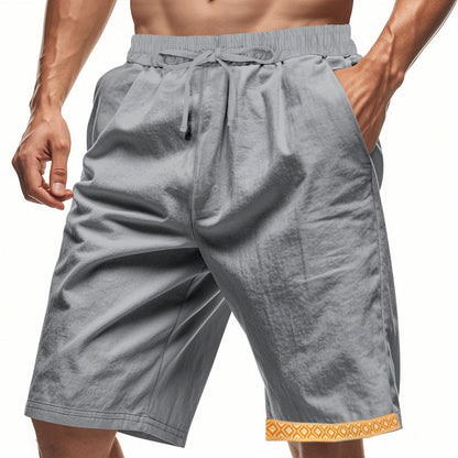 Relaxed Fit Linen Shorts with Adjustable Waistband