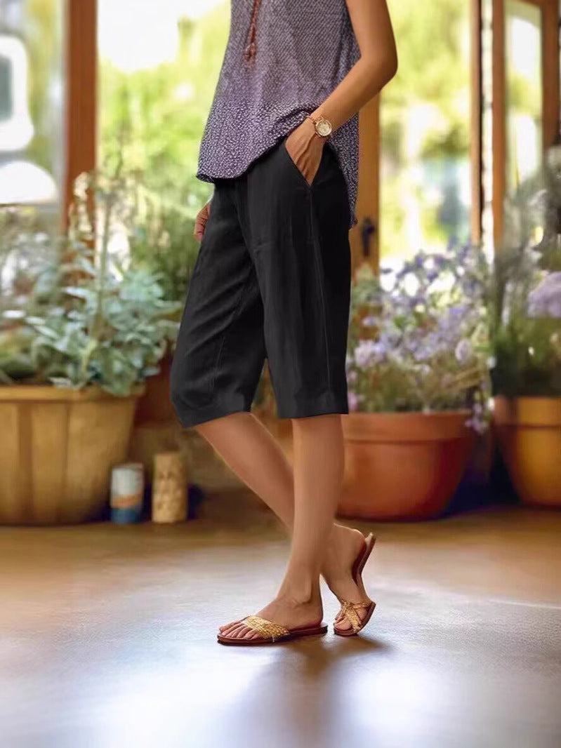 Ladies Classic Straight Fit Shorts with Pockets