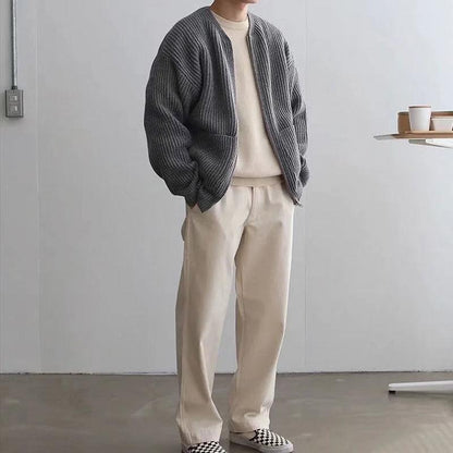 Soft Men's Open Front Cardigan Sweater - Nocini