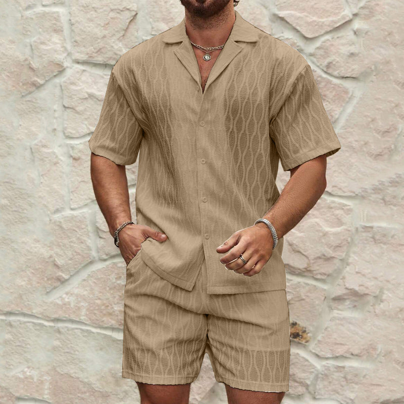 Casual Men's Cotton Shirt and Shorts Set - Nocini