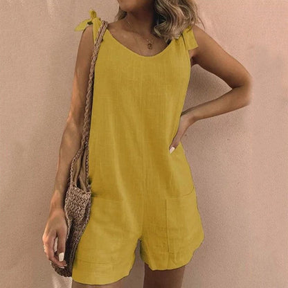 Summer Sleeveless Jumpsuit for Women with Pockets