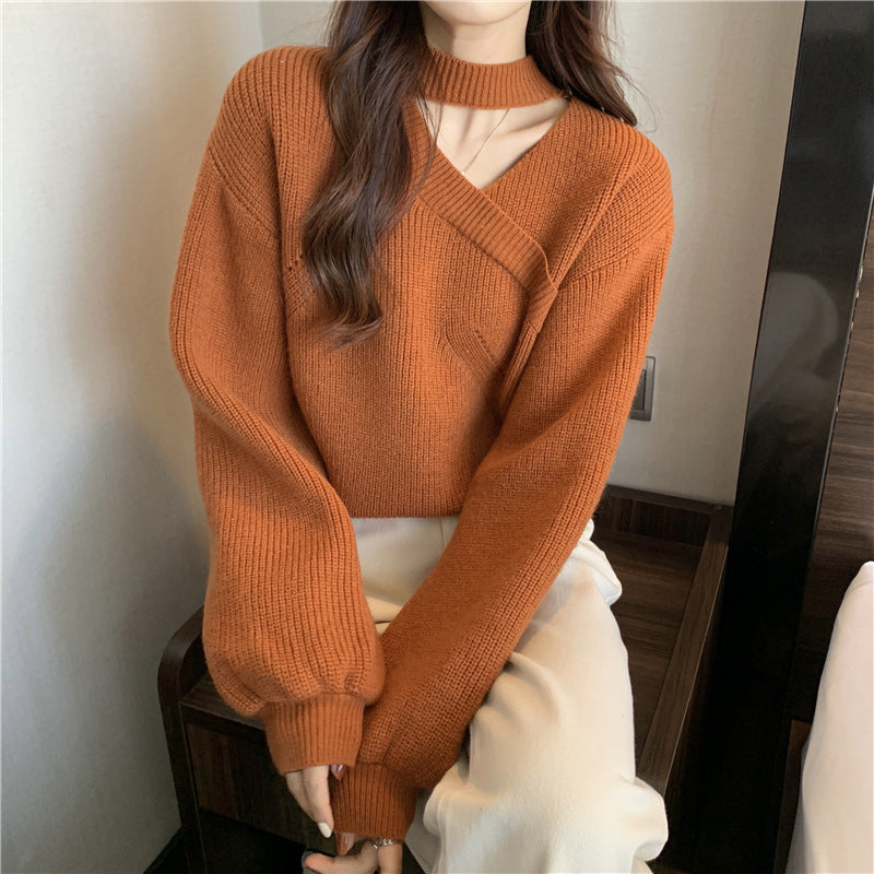 Colorful V-Neck Pullover Sweater - Nocini