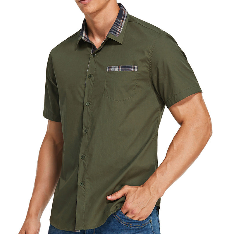 Slim Fit Mens Short Sleeve Checked Shirt