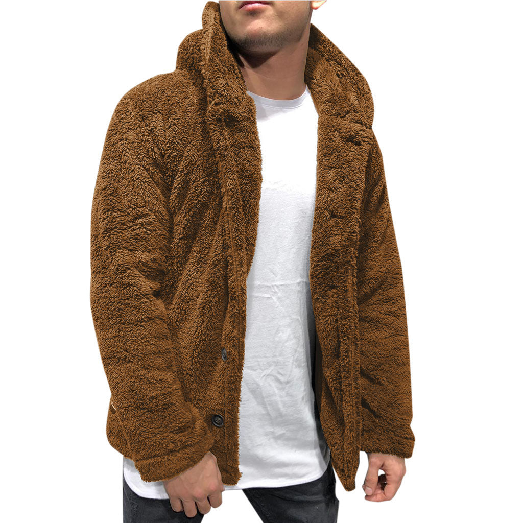 Men's Casual Hooded Fleece Jacket