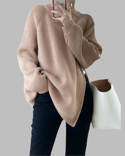 Cozy Oversized Women's Knit Crew Sweater - Nocini