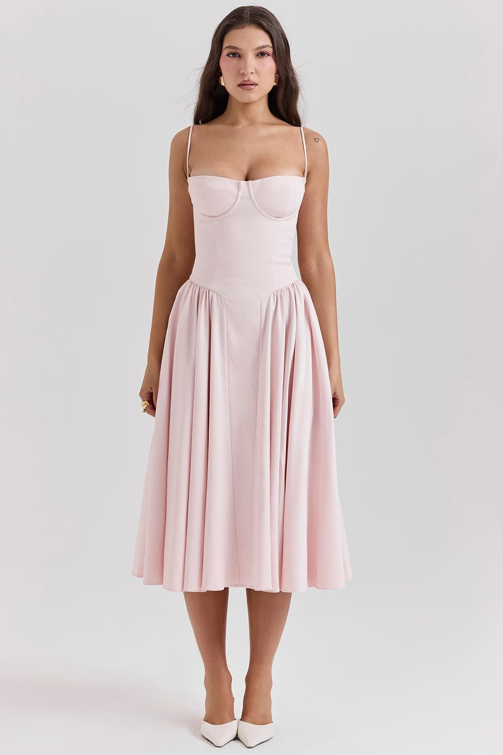 Elegant Ladies' A-Line Dress with Fitted Top