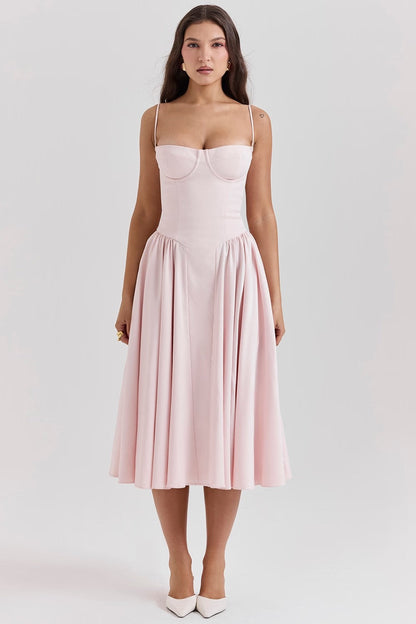 Elegant Ladies' A-Line Dress with Fitted Top