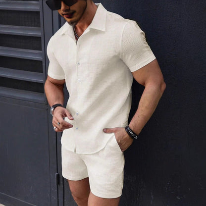Men's Summer Set - Classic Fit Shirt and Shorts - Lightweight Comfort